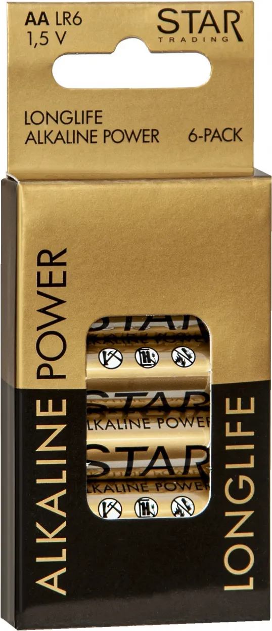 Baterijas 6gab. AA 1,5V power alkaline 064-73