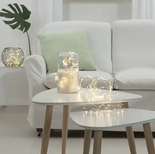 LAMPIŅU VIRTENE SUDRABA 200 LED 6W 200CM DEW DROP 456-07-1