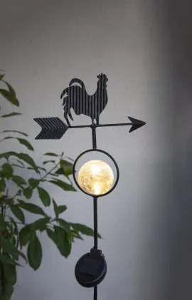 LED Āra gaismeklis uz saules baterijām melns 0,06W 25x81cm Windy 482-24