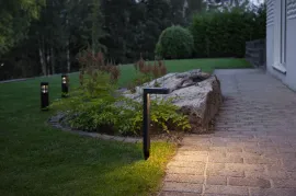 LED āra gaismeklis uz saules baterijām melns 0,06W 10x38cm Vicini 482-35