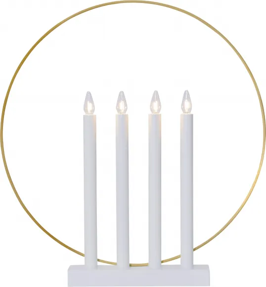 Metāla svečturis ar riņķi balts 12W 42x45cm Glory 644-61