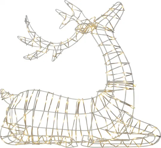 LED Āra gaismas dekors briedis sudraba krāsā 1,8W 73x65cm Atja 803-46