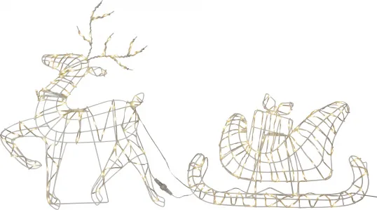 LED Āra gaismas dekors briedis ar kamanām sudraba krāsā 2,2W 115x73cm Atja 803-47