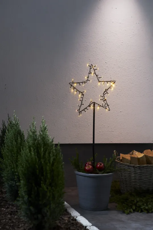 LED Āra gaismas dekors zvaigzne uz baterijām 3,6W 39x92cm Spiky 857-04