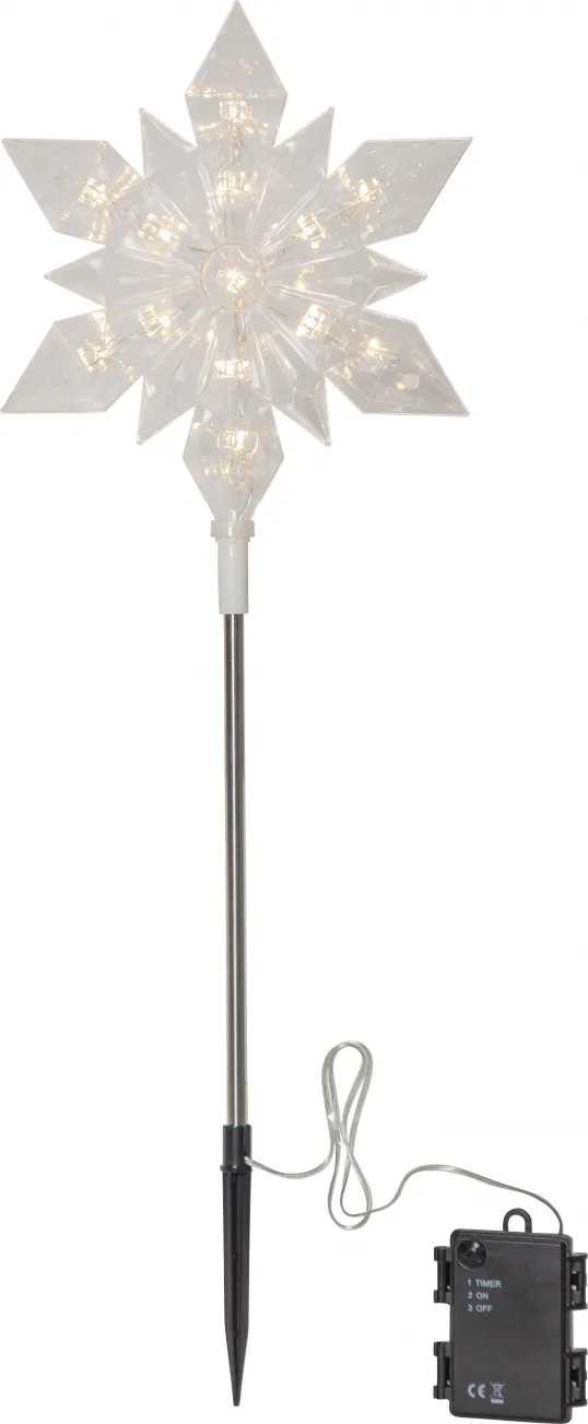 LED āra dekors - sniegpārsla balta 3xAA Flocke 857-12